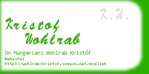 kristof wohlrab business card